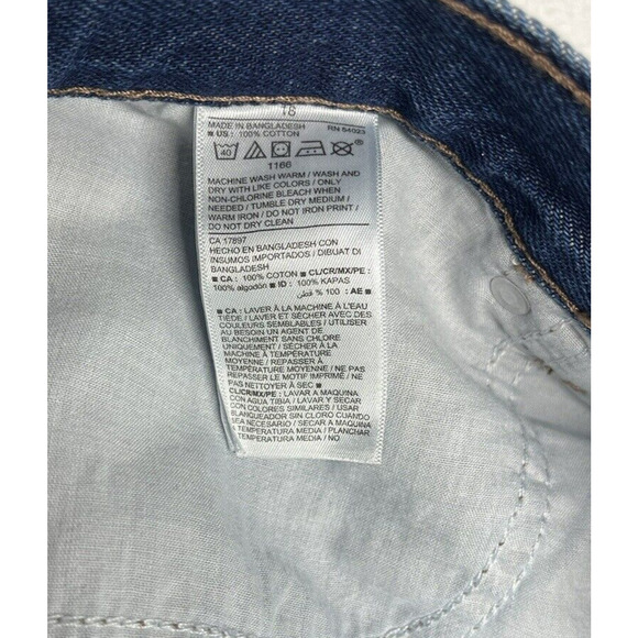 Old Navy High Rise Raw Hem Denim Shorts Medium Wash Blue Plus Size 18 New - Picture 13 of 15